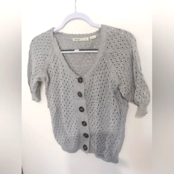 Women's 12 Light grey knit button up cardigan - Picture 1 of 3